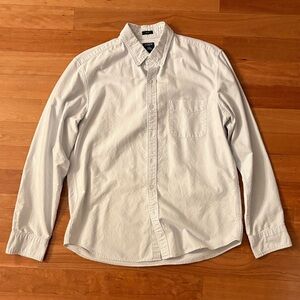 J. Crew Men's Light Gray Striped Casual Button Down Shirt